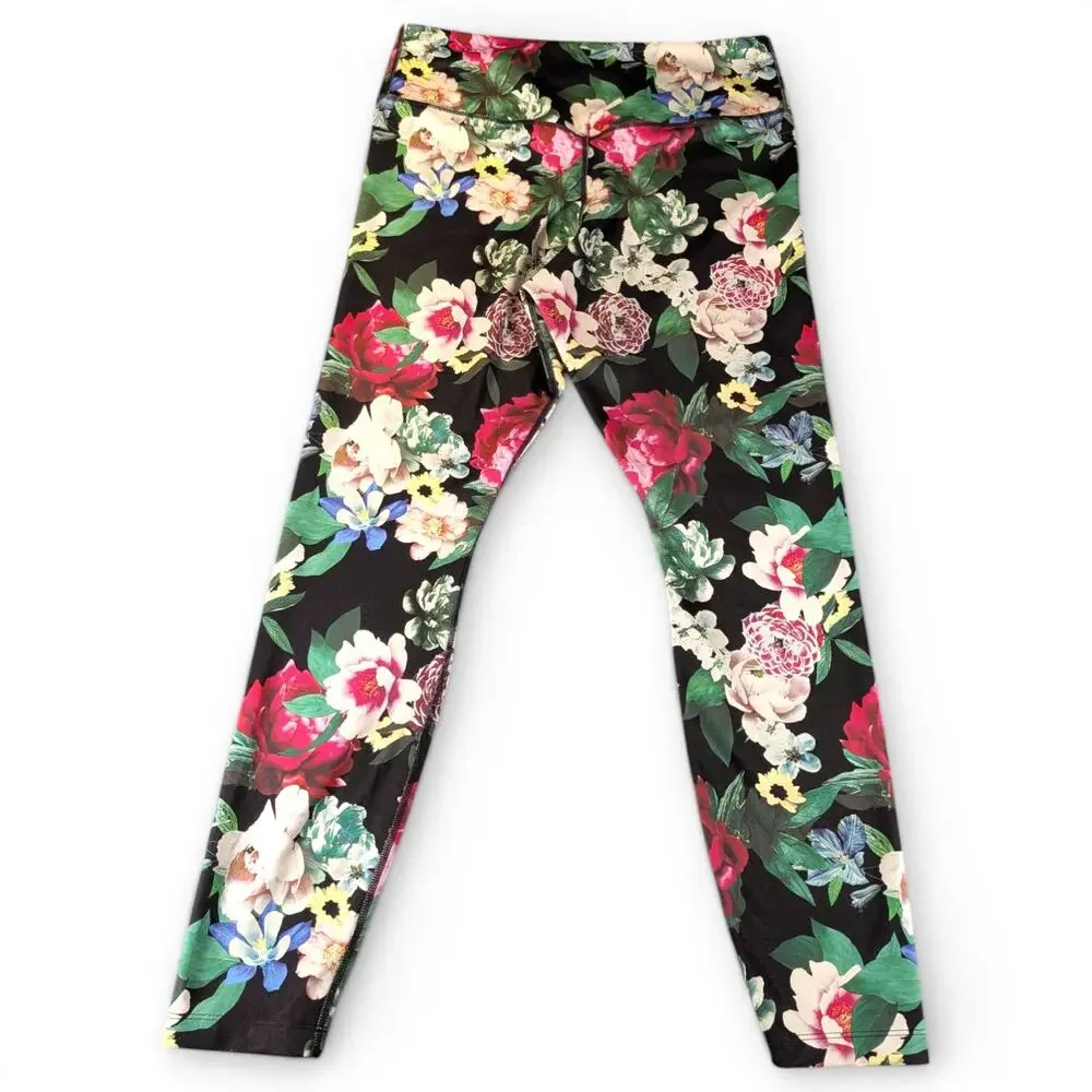 Nike Dri-FIT Capri Leggings L Multicolor Geometric Print Athletic Workout Pants